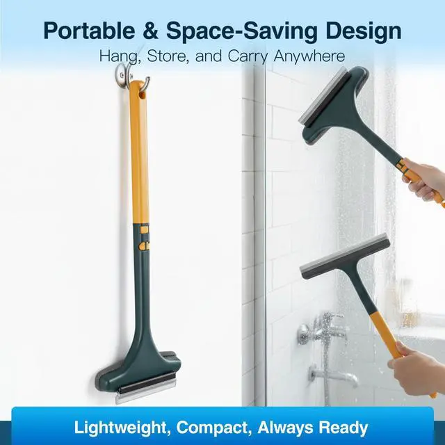 Alt view image 6 of 6 - Window Mesh Screen Cleaner Brush 2 in 1 Double Sided Cleaning Tool Kit Outdoor Squeegee Washer for Glass Scrubber Multifunctional Wet & Dry Long Limpiador De Ventanas De Vidrio Scraper