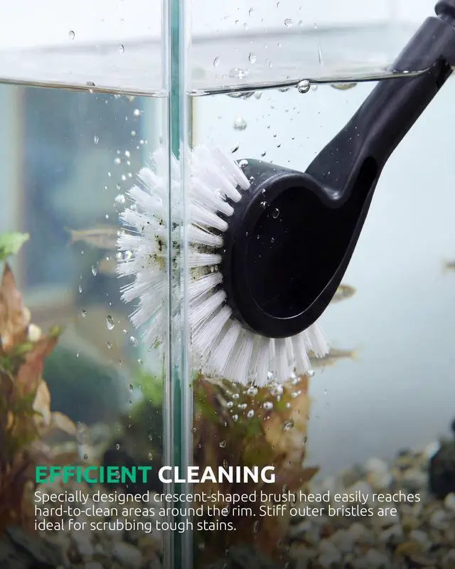 Alt view image 5 of 7 - Algae Scraper Small Fish Tank Cleaner for Glass Algae Scrubber Set | 5in1 Aquariums Cleaning kit with Seaweed Scraper, Flat Sponge, Fish Net, Clean Brush, Tube Brush for Freshwater turtle Tanks