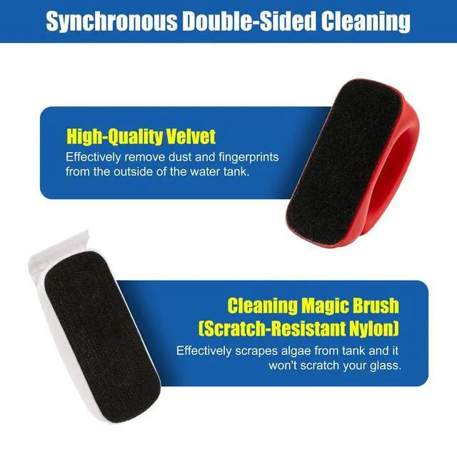 Alt view image 4 of 7 - Small Aquarium Cleaning Tool Fish Tank Strong Magnetic Algae Scraper Glass Cleaner Floating Scrubber Brush with 2 Detachable Scrapers for Cleaning Debris and Algae (Size S)