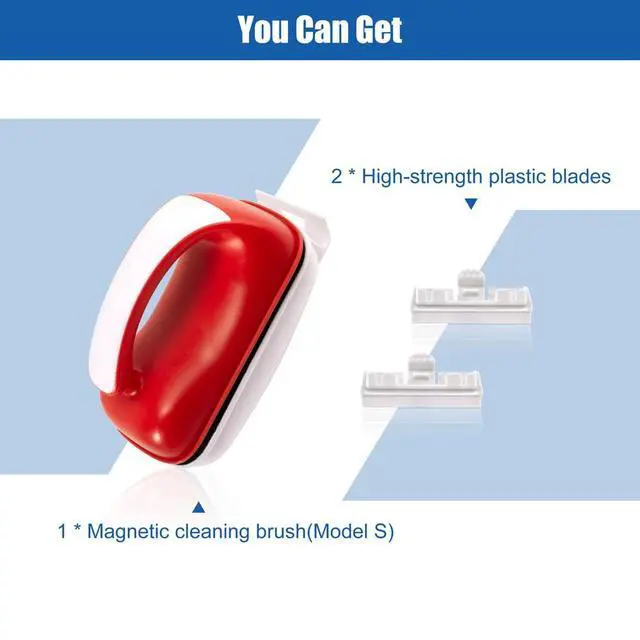 Alt view image 7 of 7 - Small Aquarium Cleaning Tool Fish Tank Strong Magnetic Algae Scraper Glass Cleaner Floating Scrubber Brush with 2 Detachable Scrapers for Cleaning Debris and Algae (Size S)