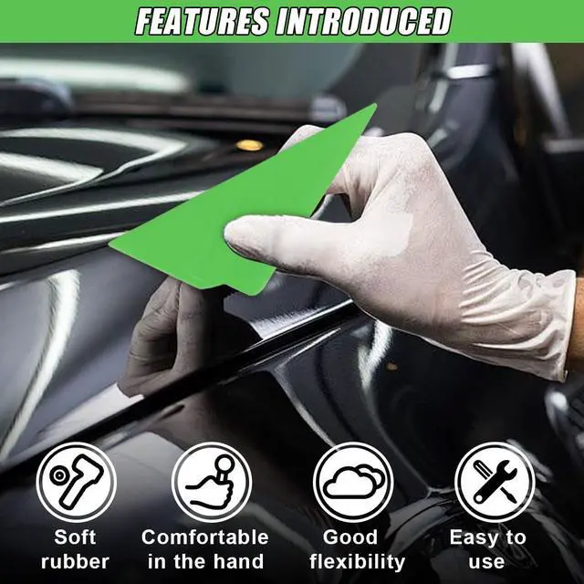 Alt view image 3 of 6 - 2PCS Triangle Contour Squeegee Car Window Tint Tools- Flexible Multi-Edge Corner Squeegee Vinyl Wrap Tool- Card Scraper Window Tint Squeegees for Car Wrap Film Installation Application (Green)