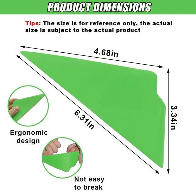 Alt view image 2 of 6 - 2PCS Triangle Contour Squeegee Car Window Tint Tools- Flexible Multi-Edge Corner Squeegee Vinyl Wrap Tool- Card Scraper Window Tint Squeegees for Car Wrap Film Installation Application (Green)