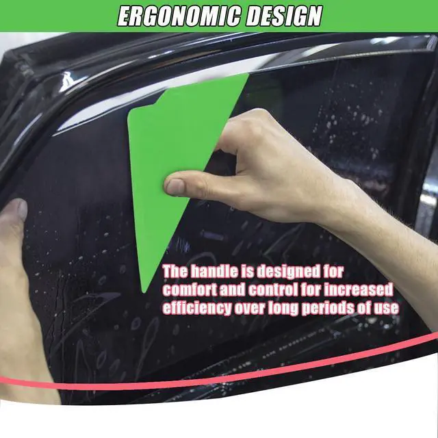 Alt view image 4 of 6 - 2PCS Triangle Contour Squeegee Car Window Tint Tools- Flexible Multi-Edge Corner Squeegee Vinyl Wrap Tool- Card Scraper Window Tint Squeegees for Car Wrap Film Installation Application (Green)