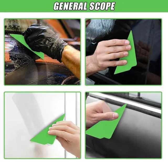 Alt view image 6 of 6 - 2PCS Triangle Contour Squeegee Car Window Tint Tools- Flexible Multi-Edge Corner Squeegee Vinyl Wrap Tool- Card Scraper Window Tint Squeegees for Car Wrap Film Installation Application (Green)