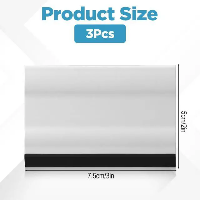 Alt view image 6 of 7 - 3Pcs Mini Rubber Squeegee 3 Inch Small Handheld Window Scraper | Cleaning Tool for Car Windshield Bathroom Shower Mirror Glass Counter Film Stickers (Black+White)