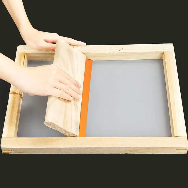 Alt view image 4 of 6 - 5 PCS Screen Printing Squeegees, Durable, Abrasion-Resistant, Water- and Oil-Resistant Dual-Purpose Screen Printing Scraper with Wooden Handle