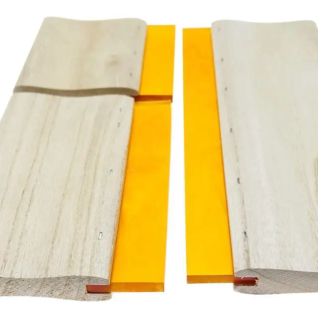 Alt view image 6 of 6 - 5 PCS Screen Printing Squeegees, Durable, Abrasion-Resistant, Water- and Oil-Resistant Dual-Purpose Screen Printing Scraper with Wooden Handle