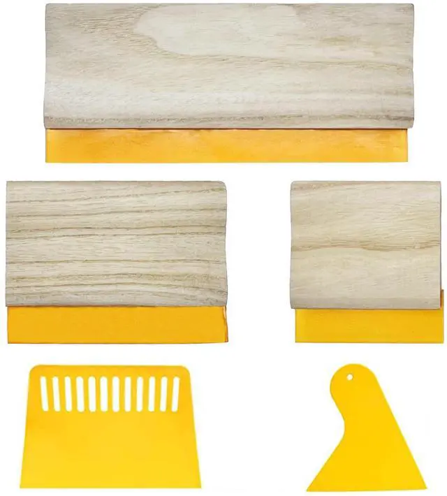 Main image of 5 PCS Screen Printing Squeegees, Durable, Abrasion-Resistant, Water- and Oil-Resistant Dual-Purpose Screen Printing Scraper with Wooden Handle