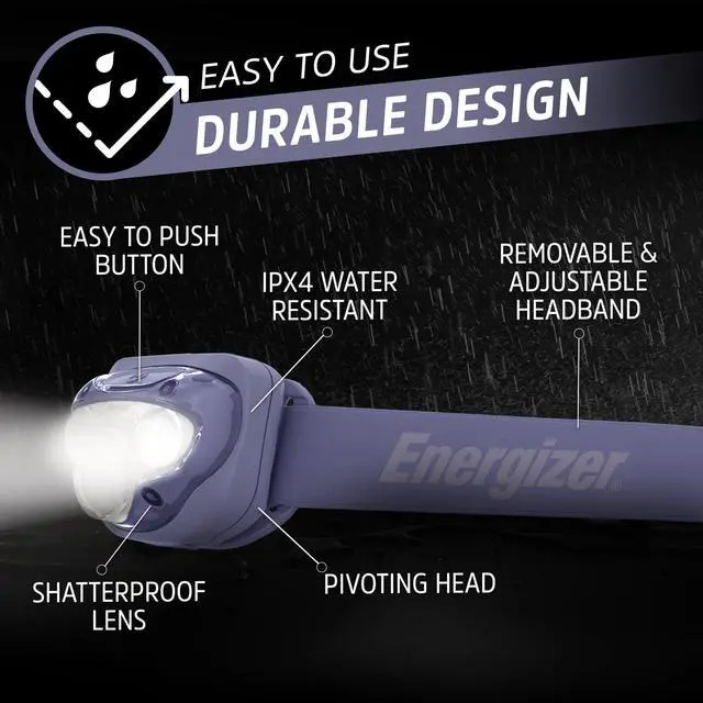 Alt view image 3 of 7 - LED Headlamp PRO (2-Pack), IPX4 Water Resistant Head Light | Hands-free light, camping headlamps for indoor and outdoor use, 260 lumens, head lights for forehead, 3 modes