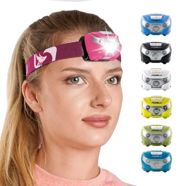 Alt view image 5 of 5 - USB-C Rechargeable LED Headlamp Super Bright, Lightweight Head Lamp for Running, Camping, Hiking & Work Comfortable Fit for Adults & Kids