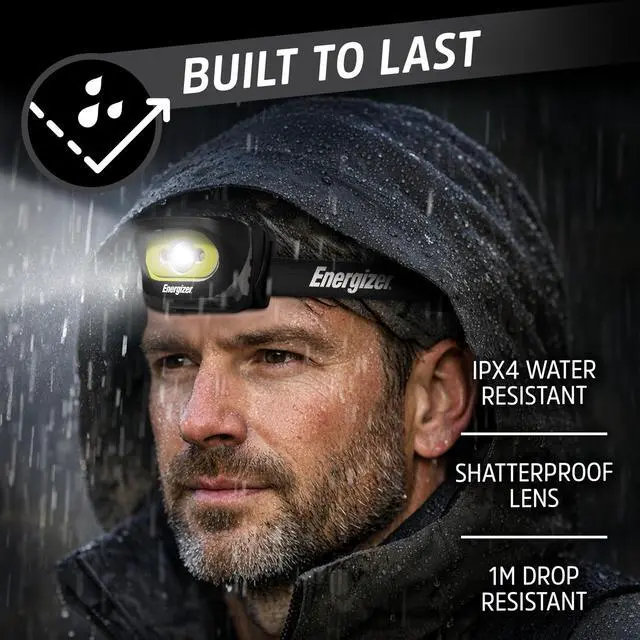 Alt view image 5 of 6 - LED Rechargeable Headlamp (2-Pack), Black, LED Headlamp with Red Light Option, USB Charging Cables Included, Black