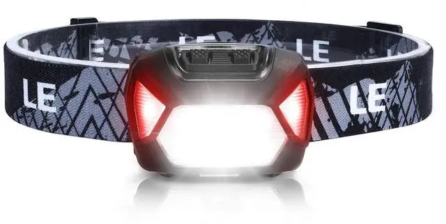 Main image of Headlamp Battery Powered Waterproof LED Headlight 6 Modes - Black | Super bright,Spotlight & Floodlight,Red light,Adjustable Headband,Camping,Hiking,Power Outages,AAA Batteries not Included