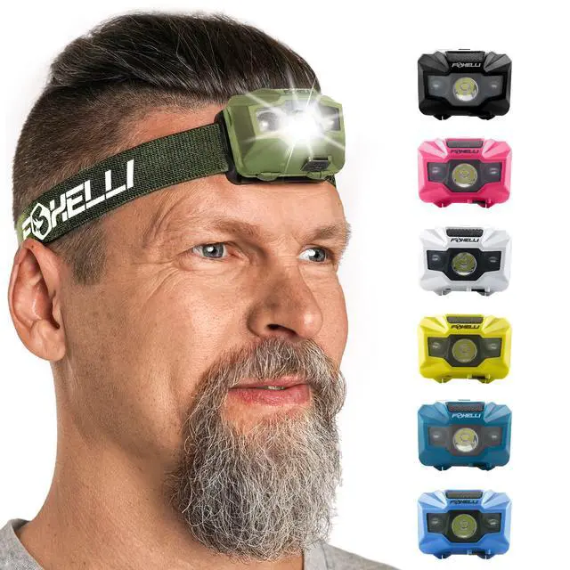 Alt view image 7 of 7 - USBCRechargeable LED Headlamp UltraLight 2.4oz & Bright180Lumens Red/White Light, 5Modes, IPX5 Waterproof, 40h Runtime for Trail Running, Camping, Hiking