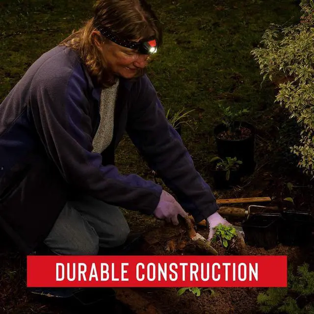 Alt view image 4 of 7 - LED Headlamp, Batteries & Hard Hat Clips Included, Black