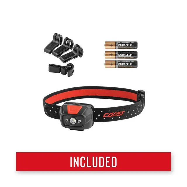 Alt view image 5 of 7 - LED Headlamp, Batteries & Hard Hat Clips Included, Black