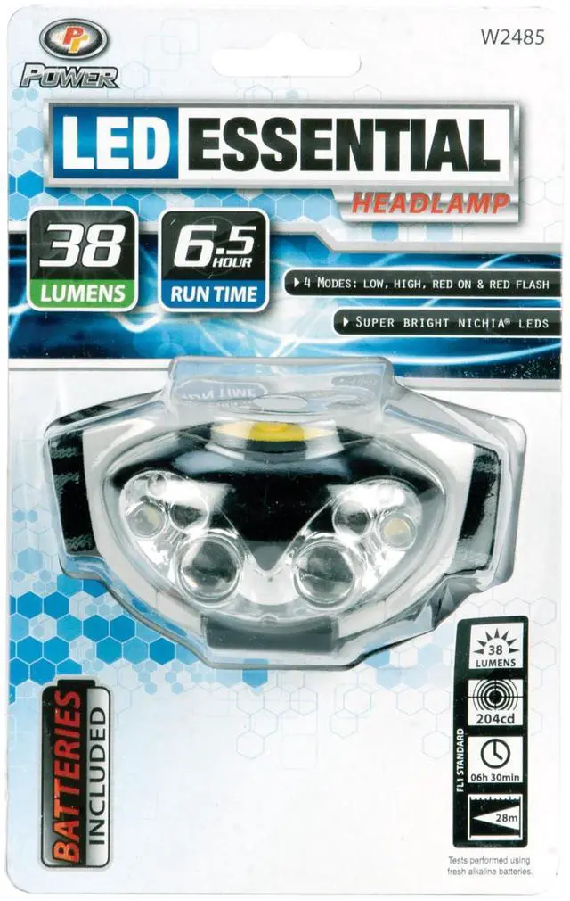 Alt view image 2 of 6 - 6 LED Adjustable Headstrap Headlamp | Features 4 modes with white and red LEDs. 38 lumens. Ideal for auto emergencies, camping, and garage workshops