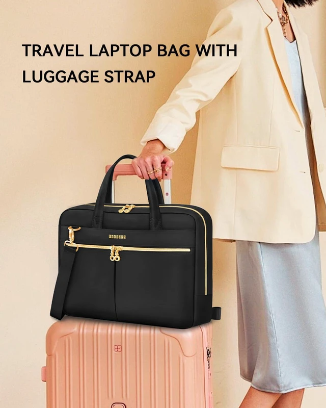 Alt view image 4 of 7 - 17 17.3 Inch Laptop Bag Case Women Men Compatible with HP OmniBook Envy Omen Pavilion/LG Gram/Dell Inspiron Precision/Yoga ThinkPad, Carrying Briefcase Messenger Computer Bag 18 inch, Black