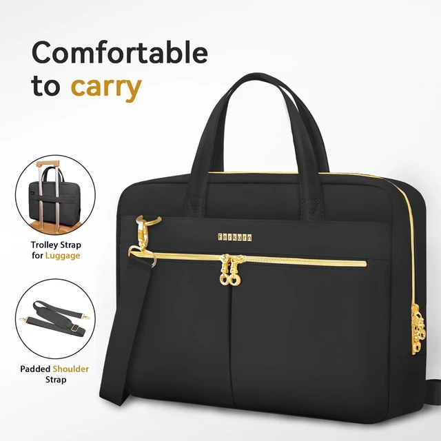 Alt view image 6 of 7 - 17 17.3 Inch Laptop Bag Case Women Men Compatible with HP OmniBook Envy Omen Pavilion/LG Gram/Dell Inspiron Precision/Yoga ThinkPad, Carrying Briefcase Messenger Computer Bag 18 inch, Black