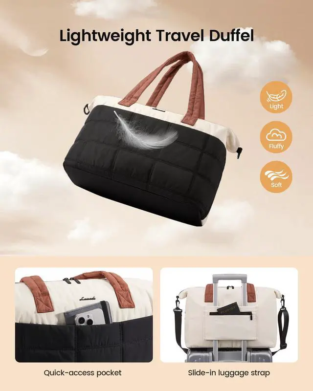 Alt view image 4 of 6 - Gym Bag for Women & Men with Wet Pocket,36L Puffer Laptop Work Bags for Women with Computer Compartment,Waterproof Teacher Tote Bags Workout Weekender Carry on Travel Bag,Large Purse Handbags