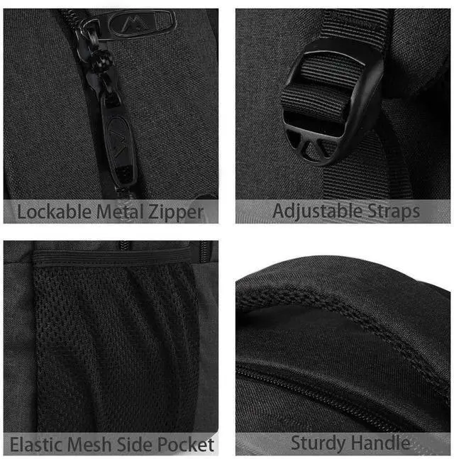 Alt view image 3 of 7 - Business Laptop Backpack, 15.6 Inch Travel Work Bag for Men Women | Water Resistant Daypack, Personal Item Bag Size, Anti Theft Pocket, Luggage Strap, Computer Backpack for Work College, Black