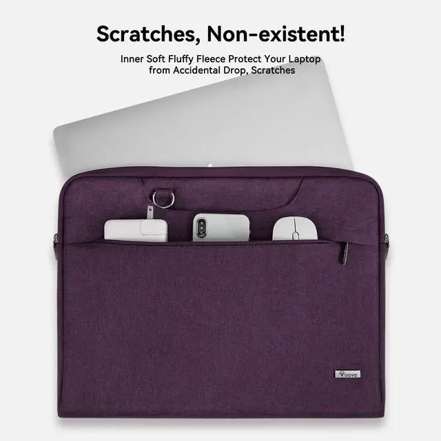 Alt view image 2 of 7 - 17.3-17 Inch Laptop Sleeve with Handle, MacBook Sleeve, Dark Purple | Splash-proof 17.3-inch laptop sleeve with handle and removable strap; fits Dell, HP and Lenovo notebooks for business travel