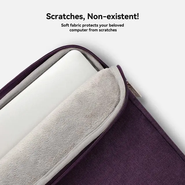 Alt view image 3 of 7 - 17.3-17 Inch Laptop Sleeve with Handle, MacBook Sleeve, Dark Purple | Splash-proof 17.3-inch laptop sleeve with handle and removable strap; fits Dell, HP and Lenovo notebooks for business travel