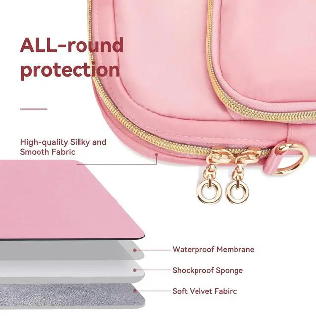 Alt view image 6 of 7 - Laptop Bag Case for Women Men Messenger Briefcase Bag, 17 17.3 Inch | Compatible with HP OmniBook Envy Omen Pavilion/Dell Inspiron Precision/LG Gram/Yoga ThinkPad, Carrying Bag 18 inch, Pink