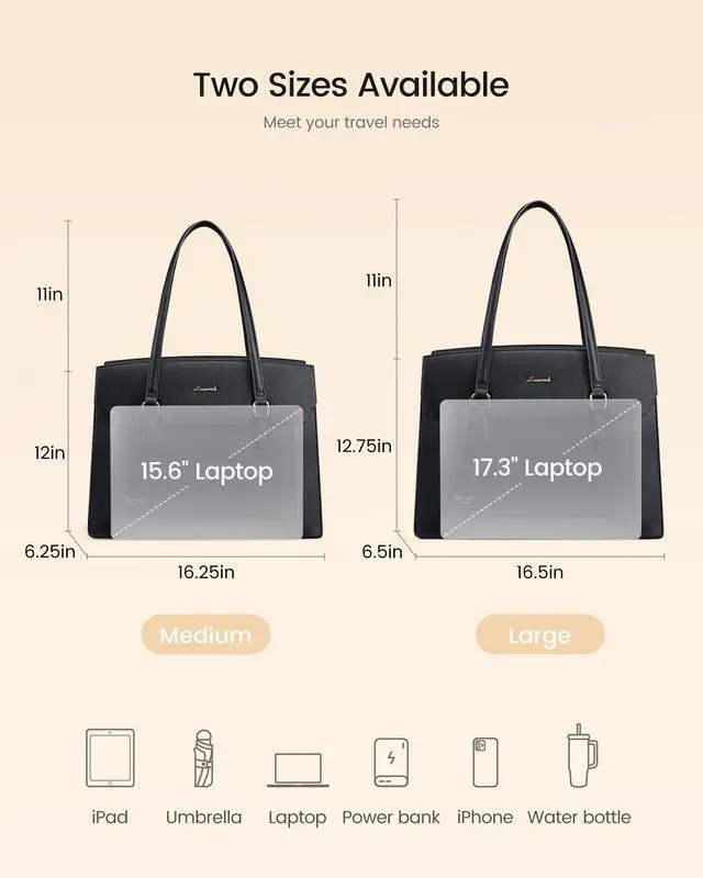 Alt view image 6 of 6 - Laptop Tote Bag for Women,Computer Work Bag With Large Cup Holder,15.6 Inch Waterproof PU Leather Purse Briefcase for Teacher