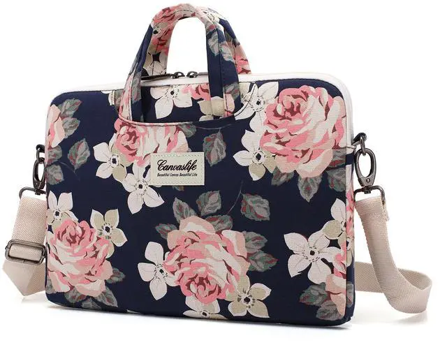 Main image of White Rose Laptop Bag, 14-15.6 Inch | Shoulder Messenger