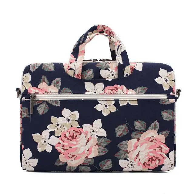 Alt view image 2 of 6 - White Rose Laptop Bag, 14-15.6 Inch | Shoulder Messenger