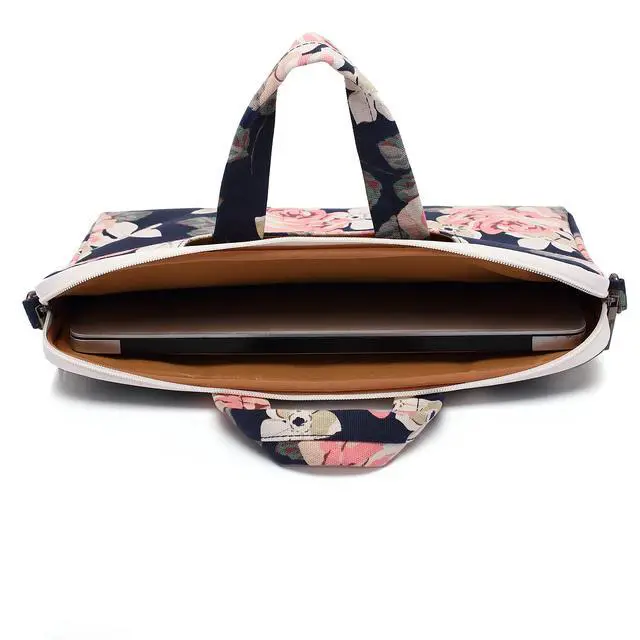 Alt view image 5 of 6 - White Rose Laptop Bag, 14-15.6 Inch | Shoulder Messenger