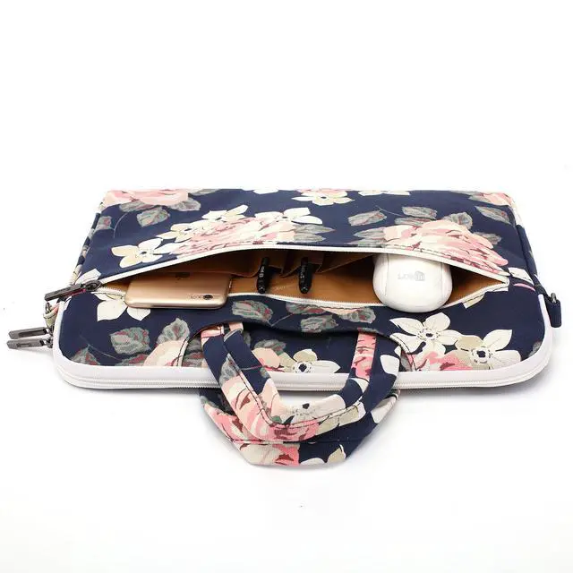 Alt view image 6 of 6 - White Rose Laptop Bag, 14-15.6 Inch | Shoulder Messenger