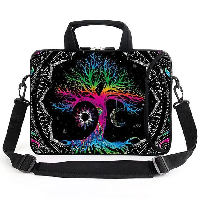 Main image of 17" Laptop Shoulder Bag Carrying Case Adjustable shoulder straps, comfortable handle, front pocket for storing mouse (Color Tree)