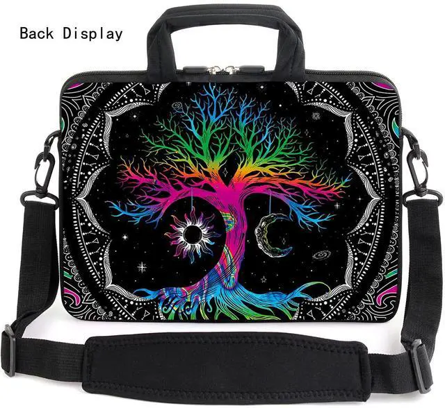 Alt view image 2 of 6 - 17" Laptop Shoulder Bag Carrying Case Adjustable shoulder straps, comfortable handle, front pocket for storing mouse (Color Tree)