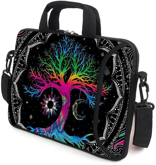 Alt view image 6 of 6 - 17" Laptop Shoulder Bag Carrying Case Adjustable shoulder straps, comfortable handle, front pocket for storing mouse (Color Tree)