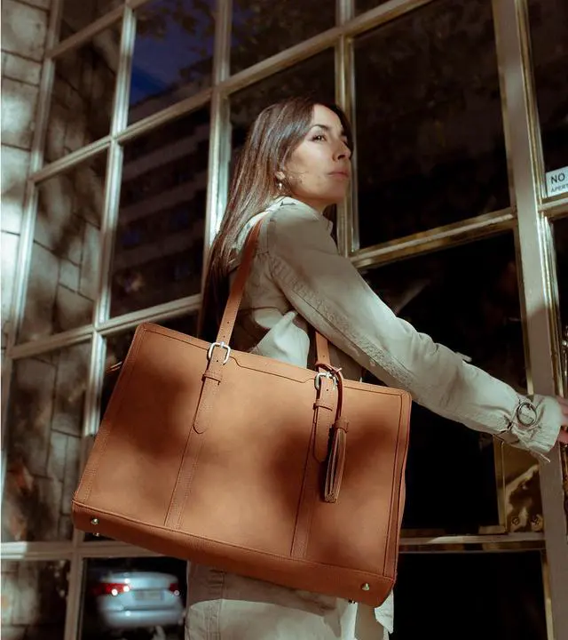 Alt view image 2 of 7 - Laptop Bag For Women 15.6 Inch Work Tote Bags PU Leather Computer Purse For Business Office With 3 Layer Compartments