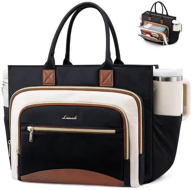 Main image of Work Tote Bags for Women,Laptop Teacher Bag With File Organizer | Large Cup Holder,Teacher Tote Bag,Nurse Bags,Multi-Pockets Professional Briefcase Business Purses Handbag