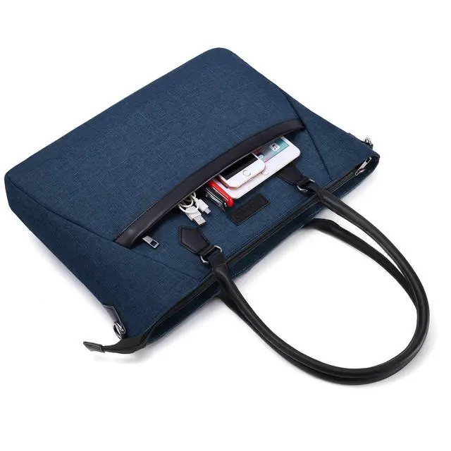 Alt view image 5 of 7 - Laptop Tote Bag (17-17.3 inch) with Front Trapezoid Pocket | MOSISO Laptop Tote Bag (17-17.3 inch) with Front Trapezoid Pocket, Deep Teal