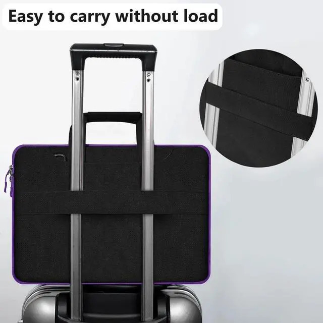 Alt view image 5 of 6 - Laptop Shoulder Bag 15 15.6 16 Inch Briefcase,Compatible MacBook Pro/Neo 16",MacBook Air/Pro 15,XPS 15/16 and most 15.6-16 and Most 15-16 Notebooks,Spill-Resistant Handbag,Black Purple