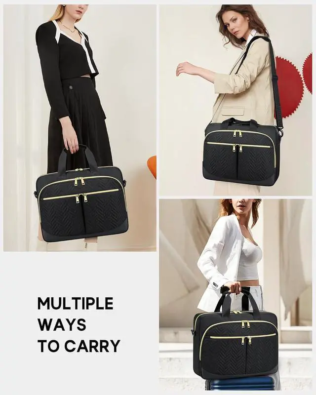 Alt view image 2 of 6 - 15.6"Laptop Briefcase, Water-Resistant Computer Bag for Business Work | Large Capacity Messenger Shoulder Laptop Bag for Women Men,Durable Multiple Storage Pockets, For Travel, Office Daily Commute