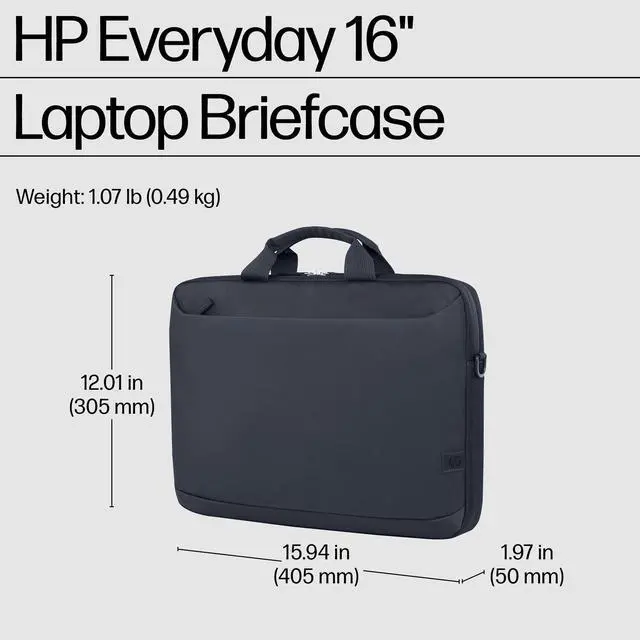 Alt view image 5 of 5 - Everyday 16-inch Laptop Briefcase, Water Resistant, Comfort Design, Trolley Strap, FSC-Certified Packaging, Removable and Adjustable Strap, Key FOB, 3-Year Warranty, Odyssey Gray