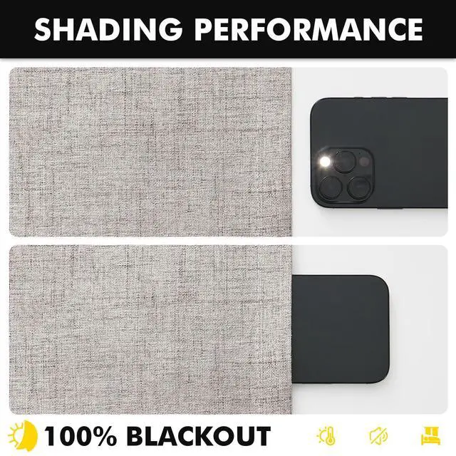 Alt view image 7 of 7 - 100% Blackout Linen Curtains for Bedroom 42 x 84 Inch Ivory 2 Panels | Thermal Insulated, Room Darkening Drapes for Living Room, Back Tab Rod Pocket Pinch Pleated, Solid Luxury Decor