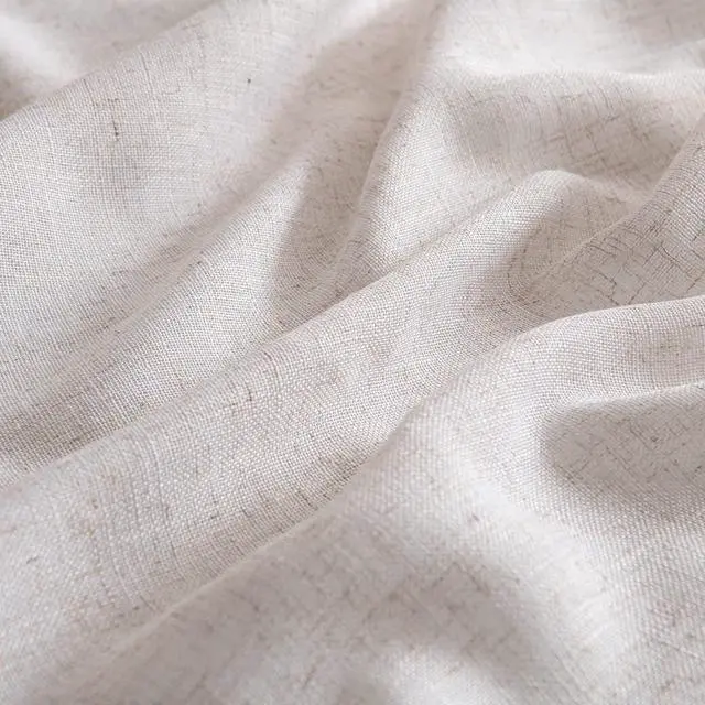 Alt view image 4 of 7 - Natural White Linen Curtains 52x84 Inch Long for Bedroom Living Room | Soft Thick Linen Textured Window Drapes,Semi Sheer Light Filtering,Rod Pocket Back Tab,Neutral Farmhouse Cream Ivory 2 Panels