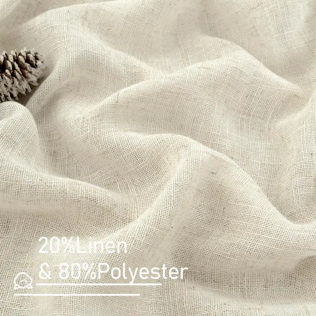 Alt view image 3 of 7 - Cream Ivory Linen Semi Sheer Curtains 84 inch Length for Bedroom | Light Filtering, Living Room Curtains, Soft Thick Neutral, Drapes for Farmhouse, Bronze Grommet, 2 Panels, 52 x 84 Inch