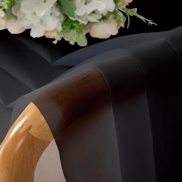 Alt view image 7 of 7 - Black Sheer Curtains 84 Inches Long, Light Filtering Rod Pocket Solid Color Window Sheer Curtain Panels, Elegant Curtains & Drapes for Living Room, Bedroom 2 Panels (Black, 42" W x 84" L)