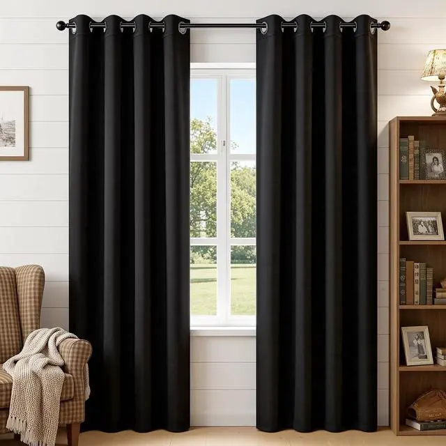 Main image of Blackout Curtains for Bedroom 84 Inch - Black Out Curtains with Grommets Thermal Insulated Room Darkening Light Blocking, Noise Reducing & Wrinkle-Free Drapes for Living Room Windows, 2 Panels