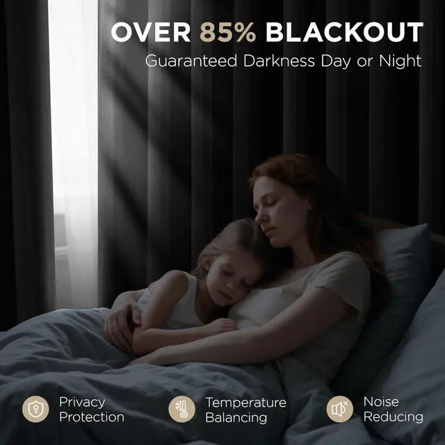 Alt view image 3 of 7 - Blackout Curtains for Bedroom 84 Inch - Black Out Curtains with Grommets Thermal Insulated Room Darkening Light Blocking, Noise Reducing & Wrinkle-Free Drapes for Living Room Windows, 2 Panels