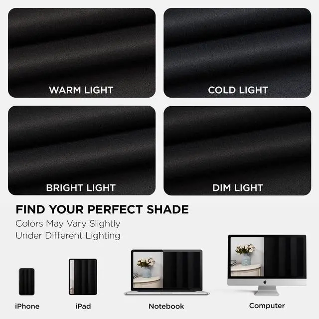 Alt view image 7 of 7 - Blackout Curtains for Bedroom 84 Inch - Black Out Curtains with Grommets Thermal Insulated Room Darkening Light Blocking, Noise Reducing & Wrinkle-Free Drapes for Living Room Windows, 2 Panels