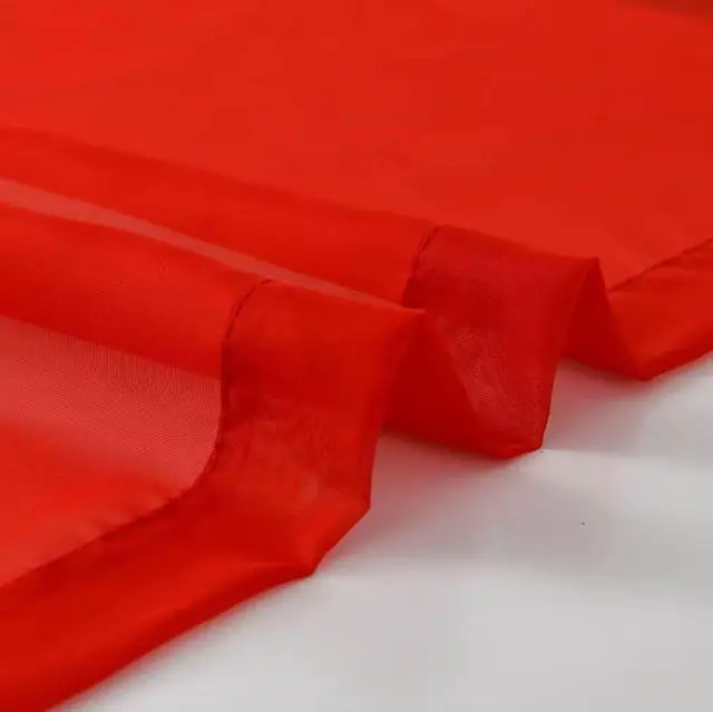 Alt view image 4 of 7 - Sheer Voile Window Treatment Rod Pocket Curtain Panels for Kitchen Bedroom Living Room Drapes Sunlight Filtering Privacy Semi Home Decor Assorted (Red, 52 W x 84 L)
