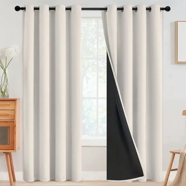 Main image of 100% Blackout Curtains Room Darkening Living Room 84 Inch | Curtains for Bedroom,Thermal Insulated Grommet Window Drapes,Curtains for Living Room with Black Back,52 x 84 Inch,2 Panels